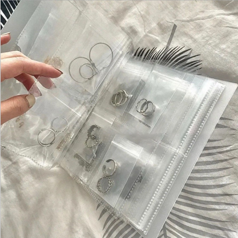 Enkel gjennomsiktig oppbevaringspose for smykke fotoalbum