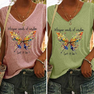 T-skjorte med sommerfugltrykk