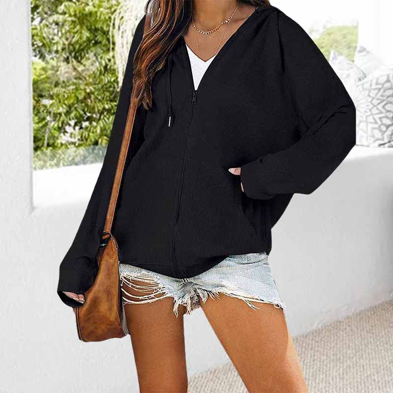 Fashion Zip Up Sweatshirts Langermet hettegenserjakke