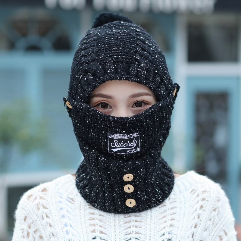 Windproof warm hat with scarf