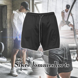 2-i-1 shorts med sikre lommer