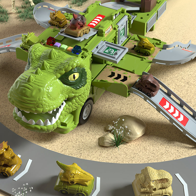 🦖Nytt Dinosaur Transforming Engineering Truck Track-lekesett med lys og musikk