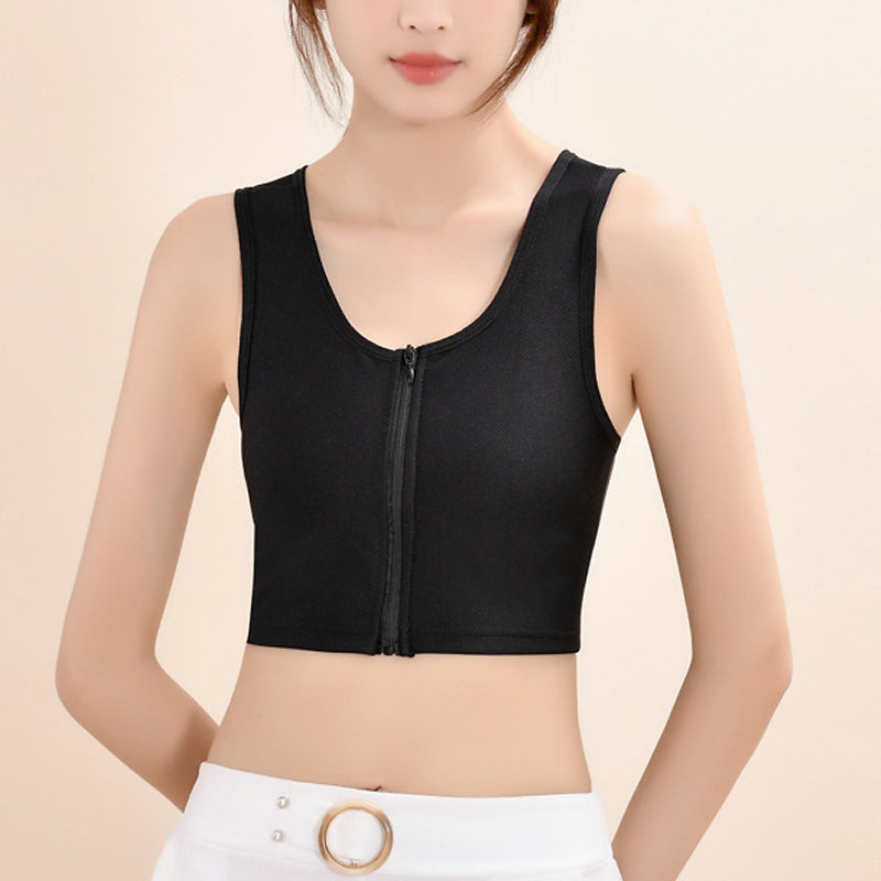 Tynn frontglidelås bustier tank top