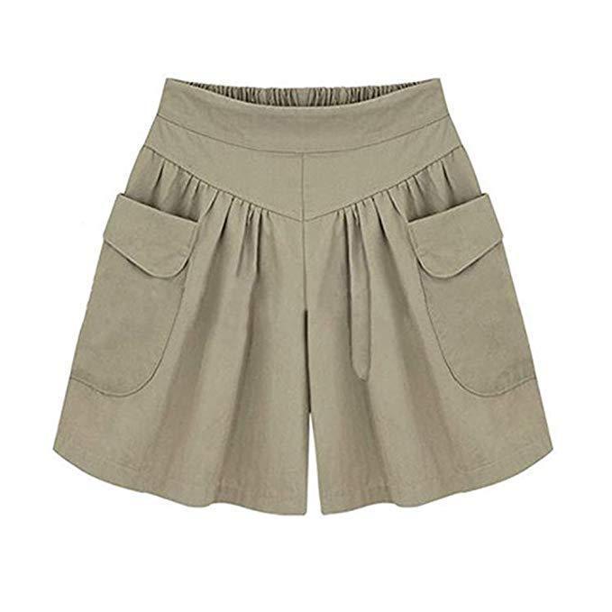 Løse shorts i myk bomull med vide lommer