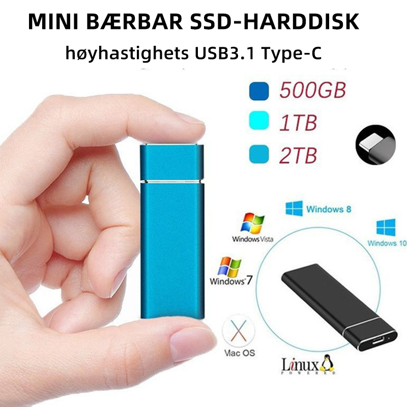 Ultrahastighets ekstern SSD-harddisk