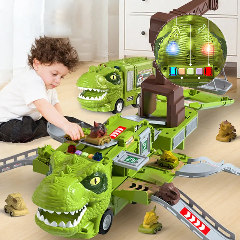 Nytt Dinosaur Transforming Engineering Truck Track Lekesett