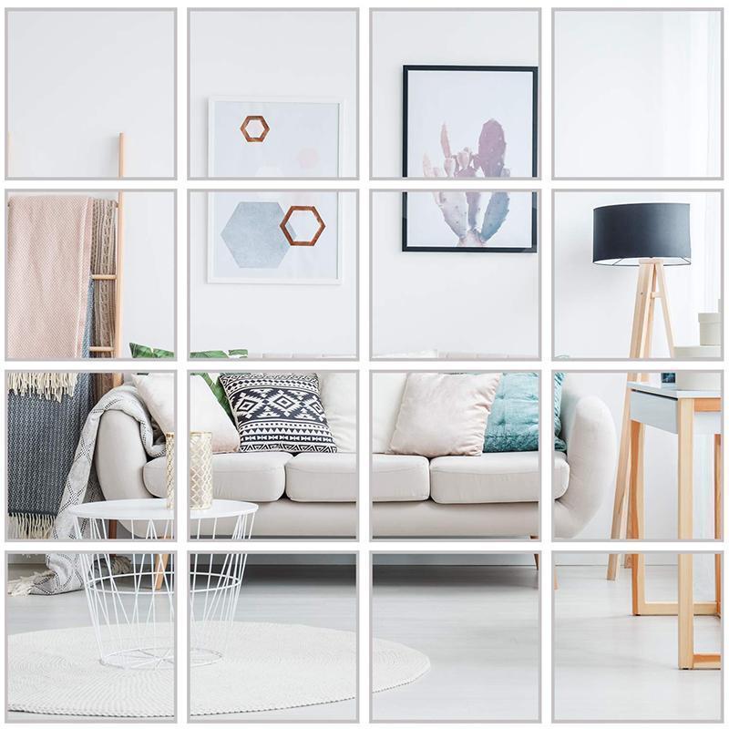 Modern 3D Self Adhesive Mirror Tile Square Wall Stickers