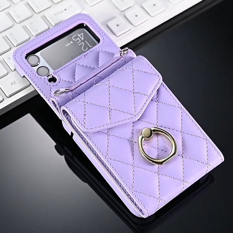 Lommebokveske i preget skinn til Samsung Galaxy Z Flip4 Flip3