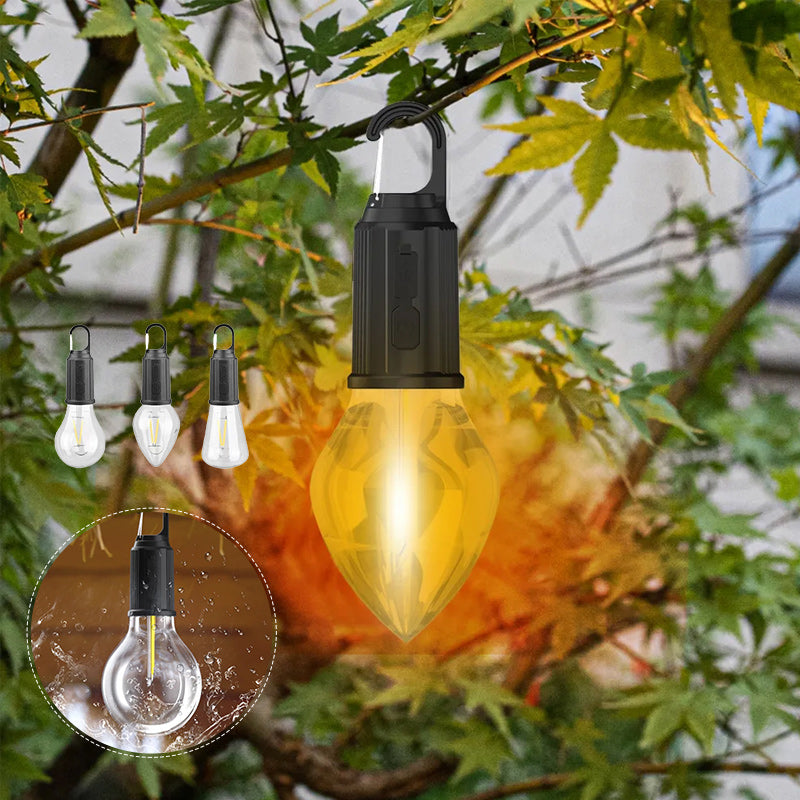2024 Ny utendørs campinglampe med Type-C-ladbar retro-lampe til oppheng