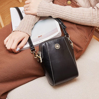 Mini Crossbody-Veske I Mykt Skinn