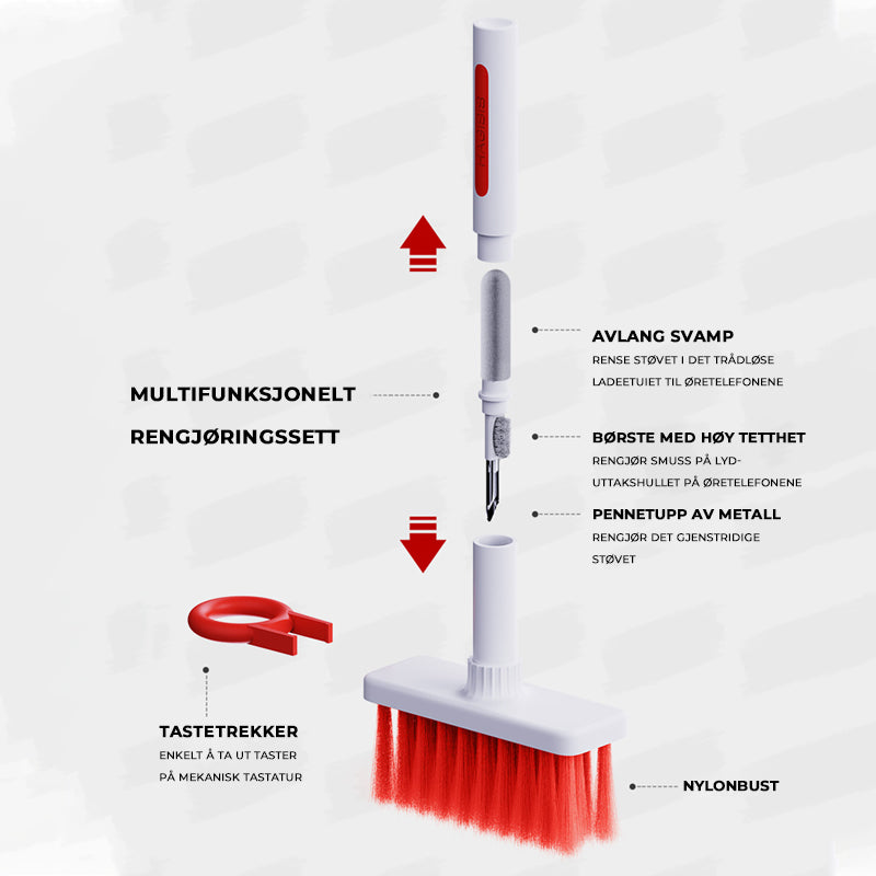 5 i 1 rengjøringsbørste for mykt tastatur