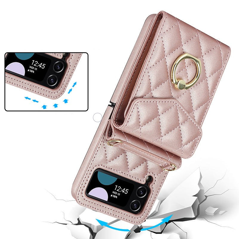 Lommebokveske i preget skinn til Samsung Galaxy Z Flip4 Flip3