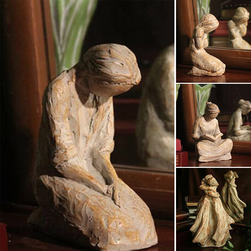 Sweet Hour of Prayer Inspirerende skulptur av kvinne som ber