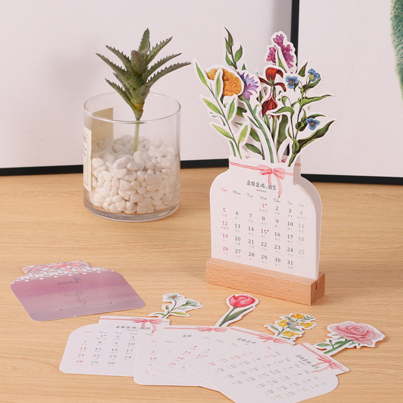 blomstrende blomster skrivebordskalender