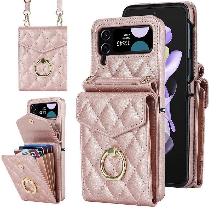 Lommebokveske i preget skinn til Samsung Galaxy Z Flip4 Flip3