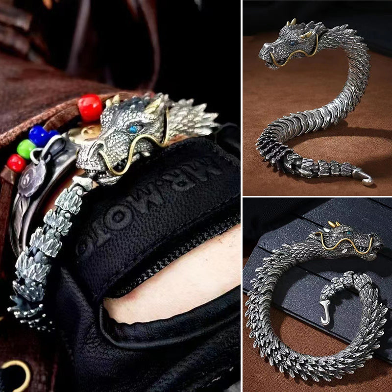 Sølv håndlaget Dragon Chain Armbånd