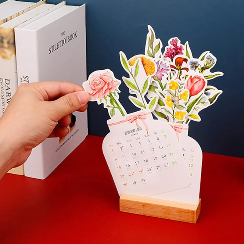 blomstrende blomster skrivebordskalender