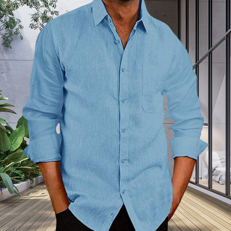 Ensfarget skjorte for menn