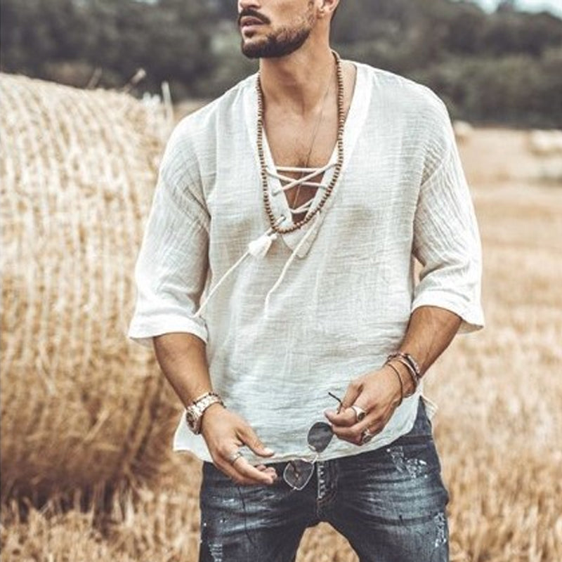 Summer Men Casual  Cotton Shirts