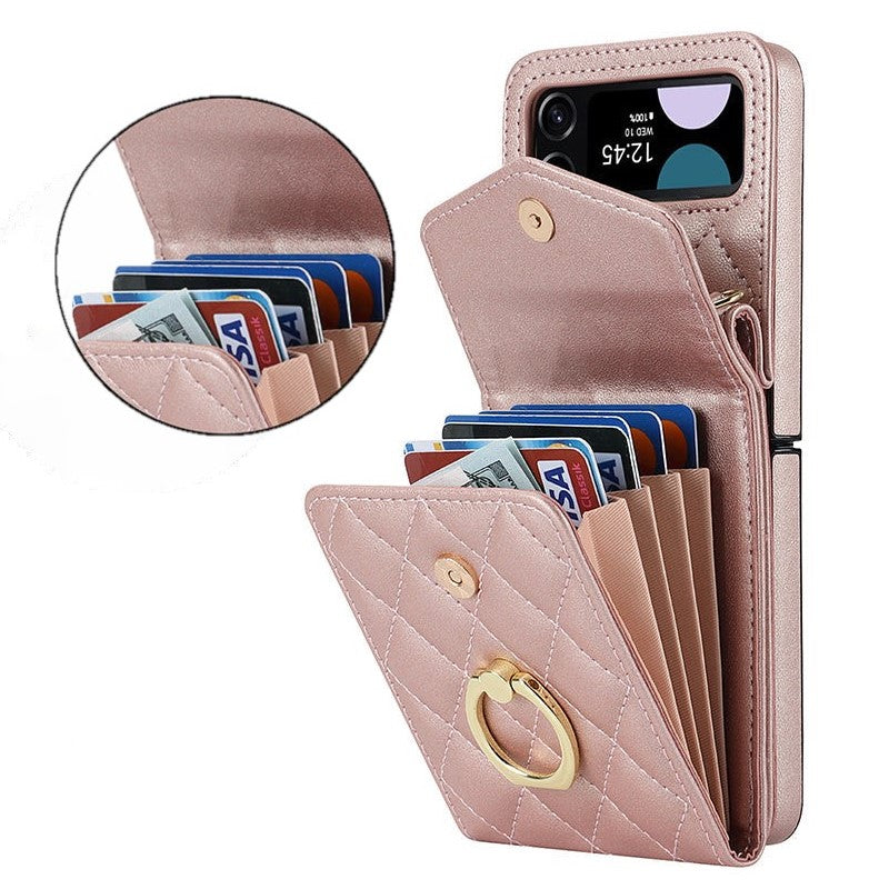 Lommebokveske i preget skinn til Samsung Galaxy Z Flip4 Flip3