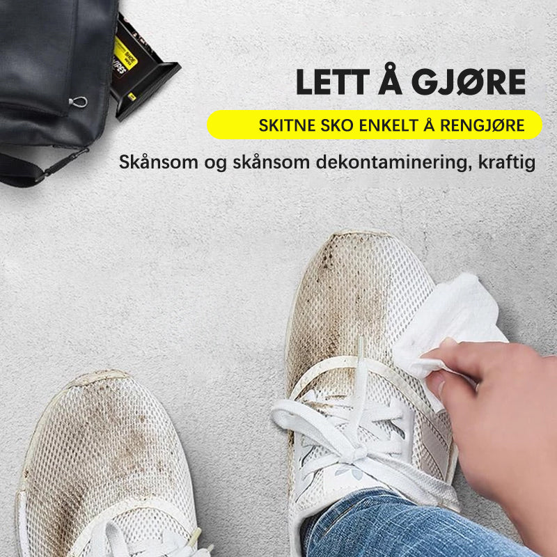 Våtservietter for rengjøring av sko