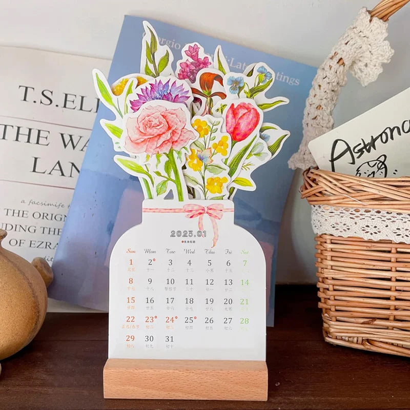 blomstrende blomster skrivebordskalender