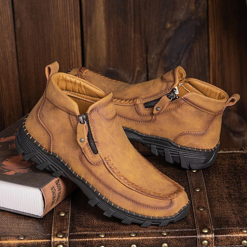 Men's high top side zip boots