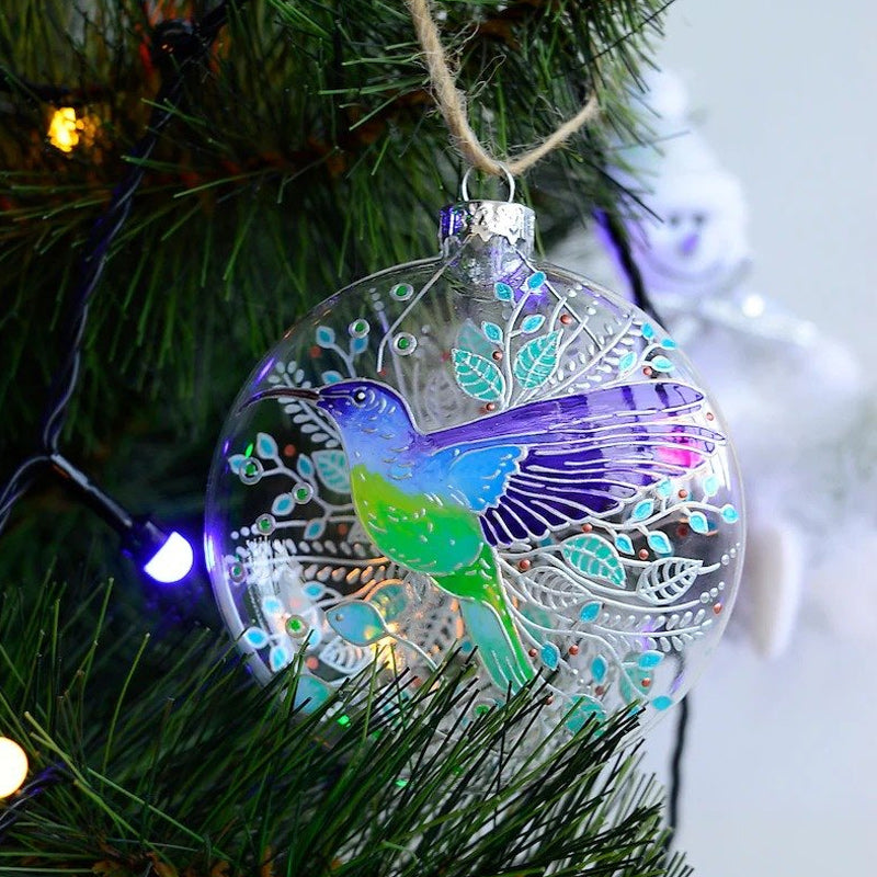 Flate Fugle-ornamenter til Juletreet