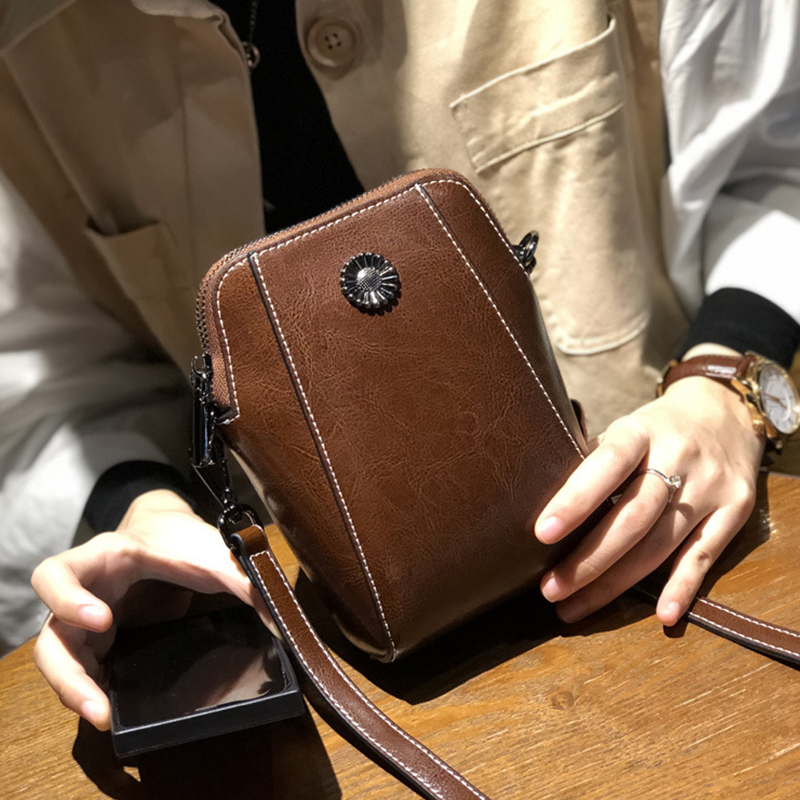 Oil Waxed Leather Small Bag