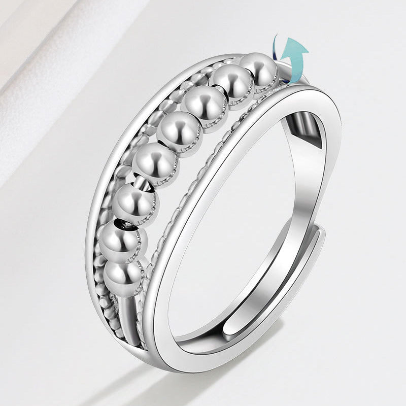 Anti-angst fidget ring med roterende perler