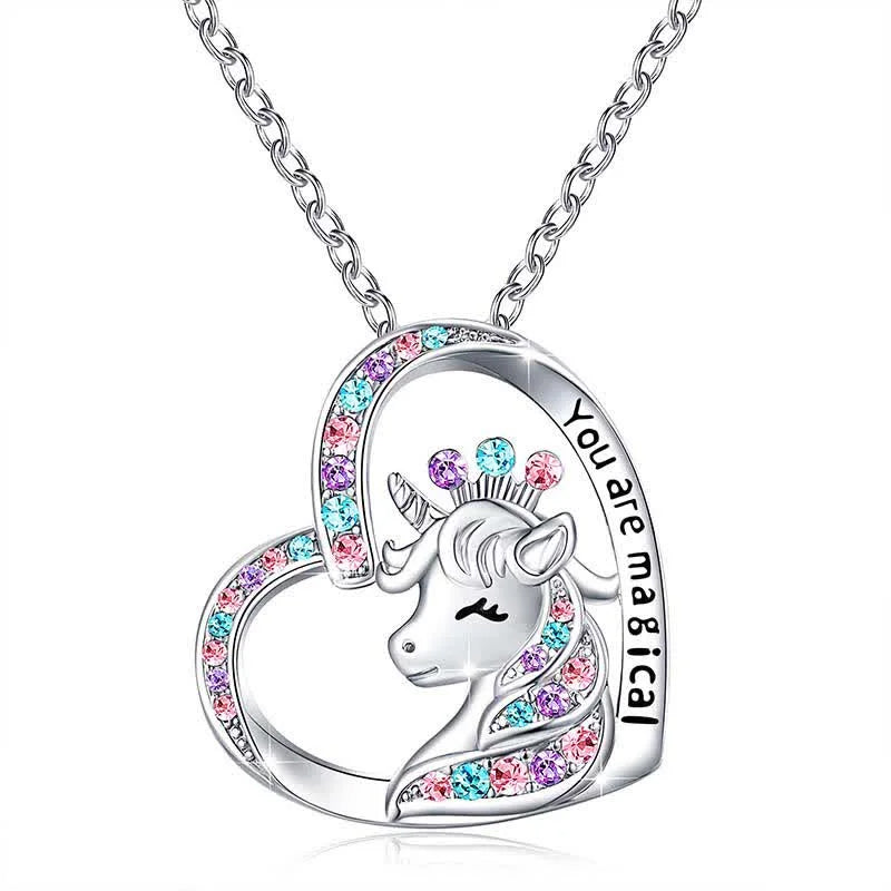 "You Are Magical" - Unicorn Princess Earrings and Necklace