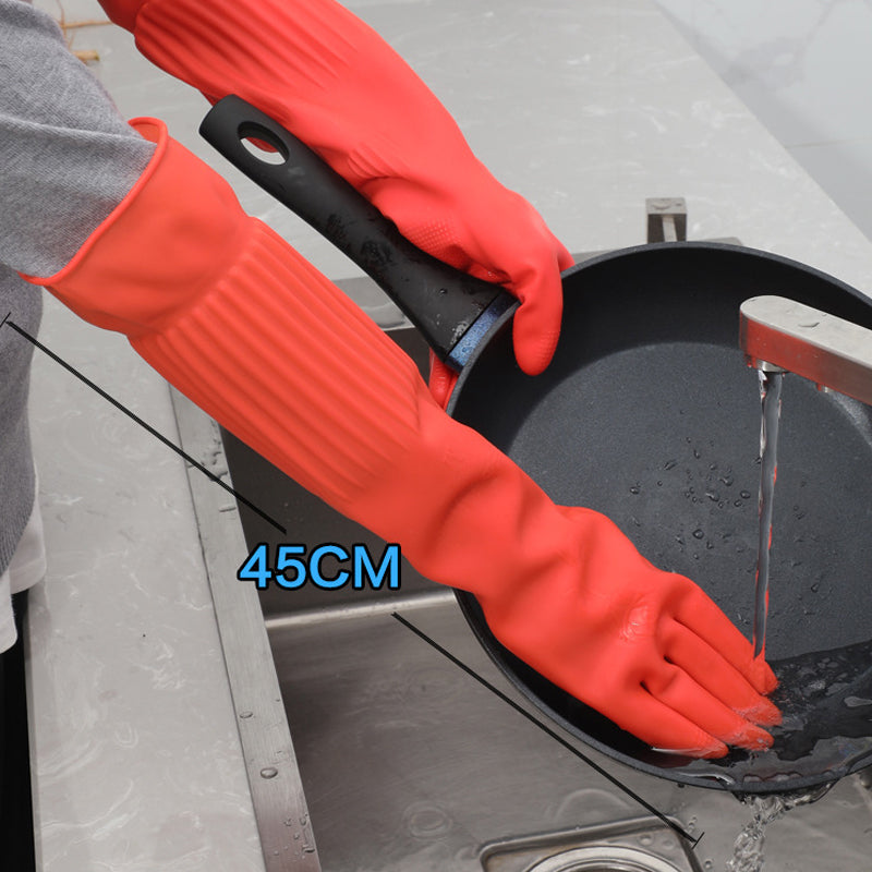 Thickened and Lengthened Latex Dishwashing Gloves