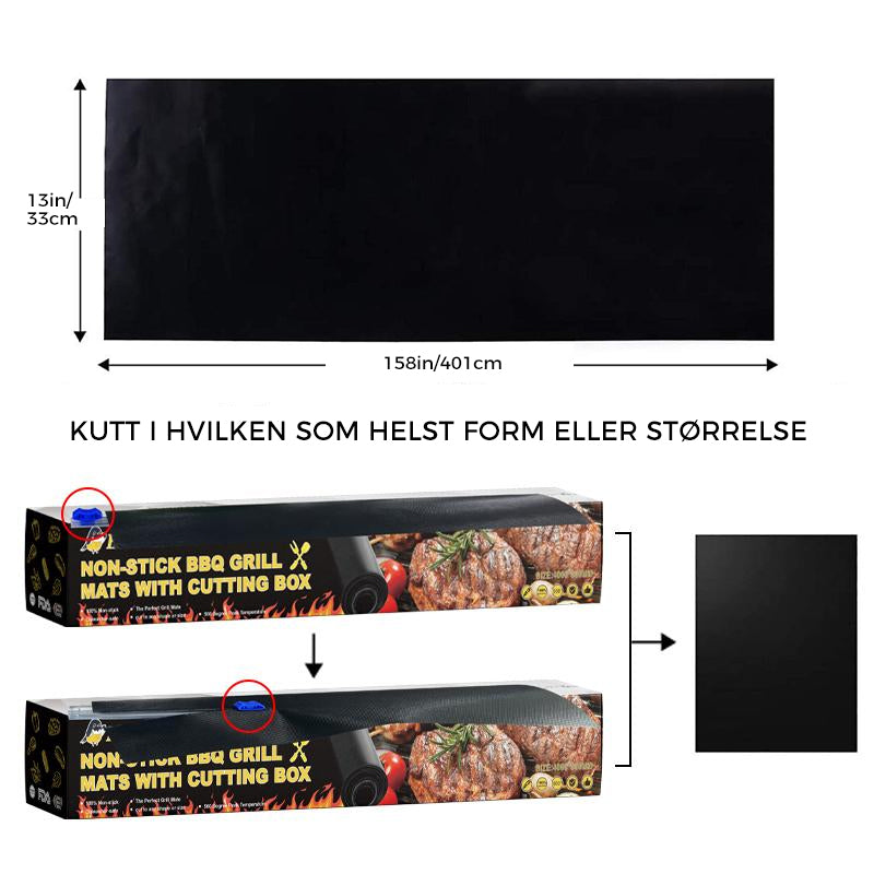 Hjemsol™ Ikke klebende Grillmatter med Skjæreboks