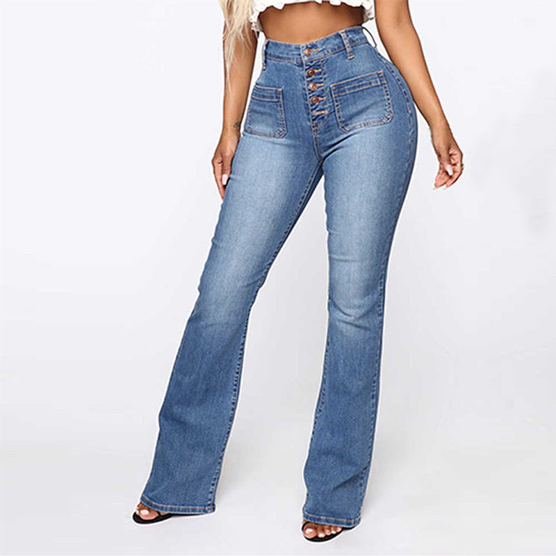 Flare jeans med høy midje