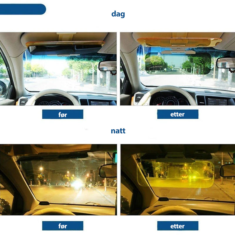 Dag- og natt-antirefleks bil frontrute visir