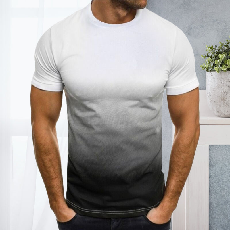 Kortermet t-skjorte med rund hals og gradient trykk