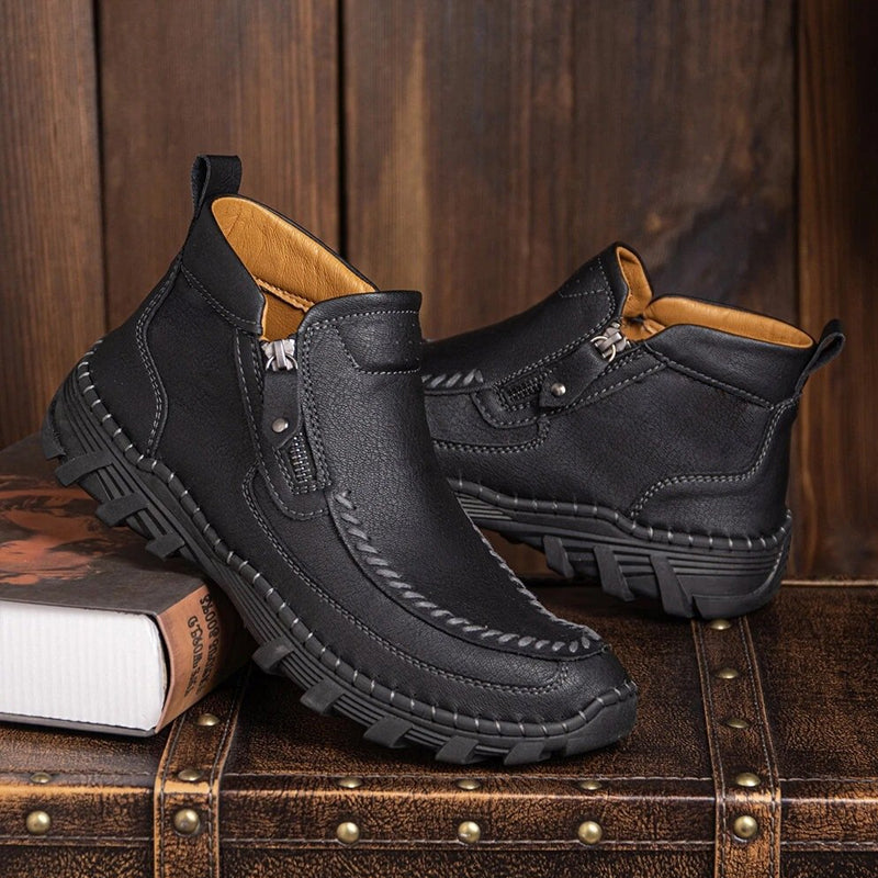 Men's high top side zip boots