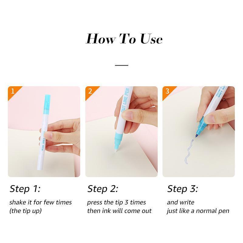 Gift Card Writing&Drawing Double Line Outline Pen, 8 Colors