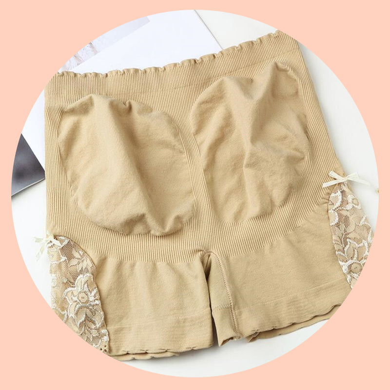 Kroppsforming shorts truser med blonder