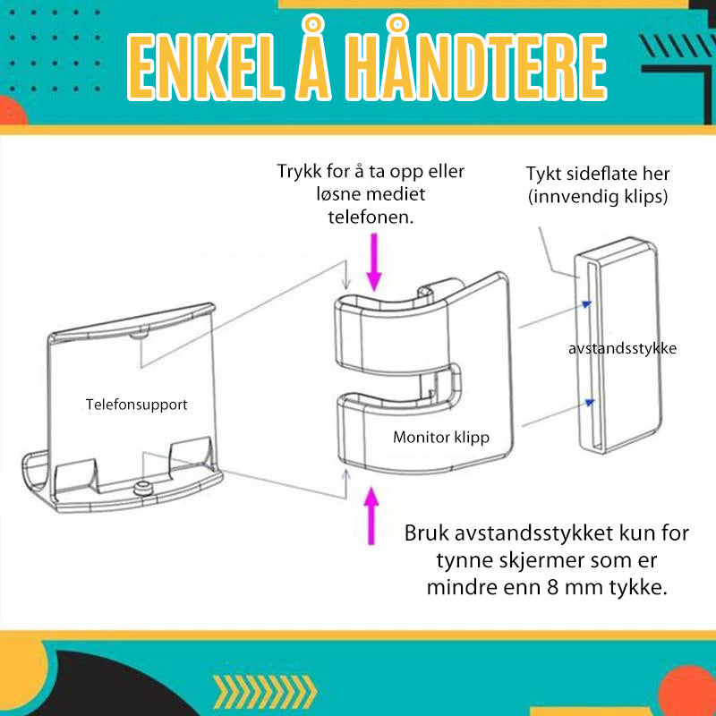Laptop sidetelefonholder