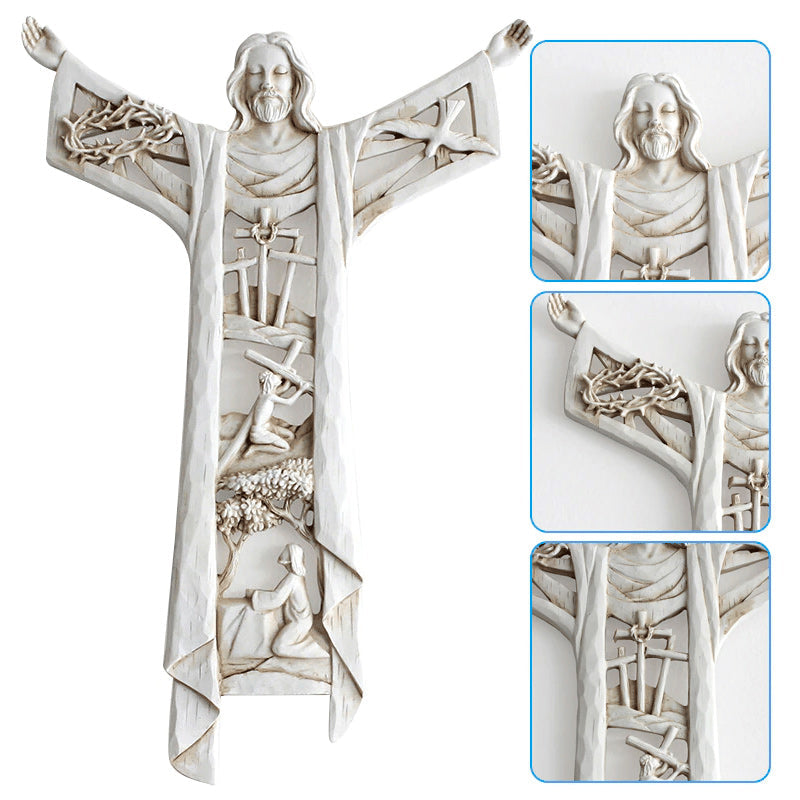 Risen Christ Wall Cross Jesus Figurer