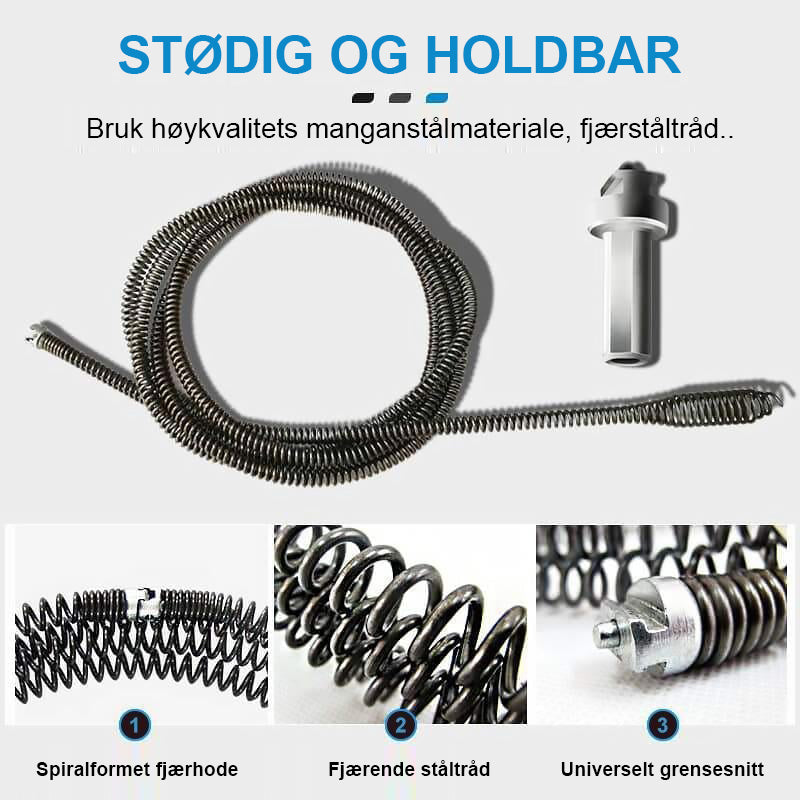 Drenerings fjær med boremaskin kobling