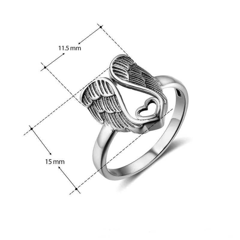 Ring med engel og hjerte design