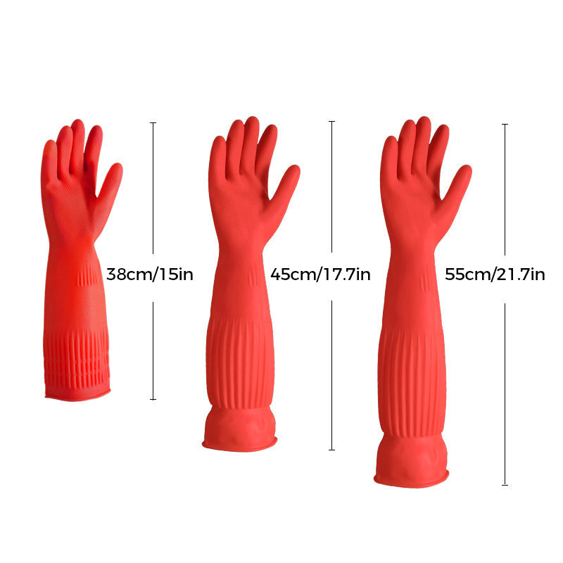 Thickened and Lengthened Latex Dishwashing Gloves