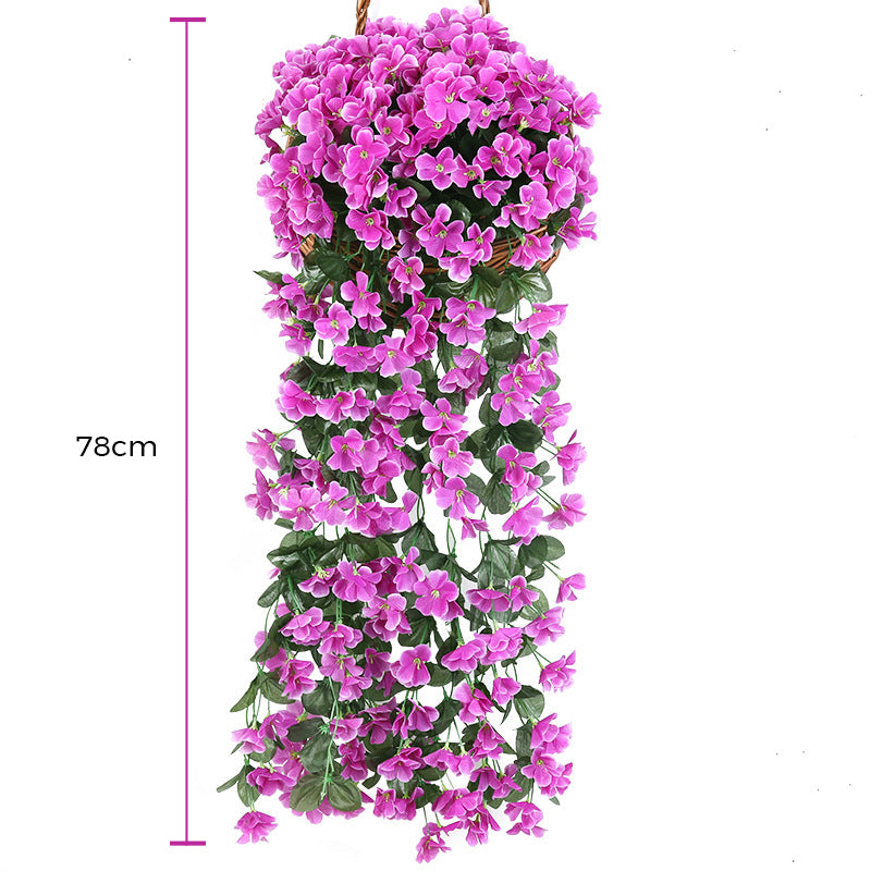 Simulation purple hanging basket