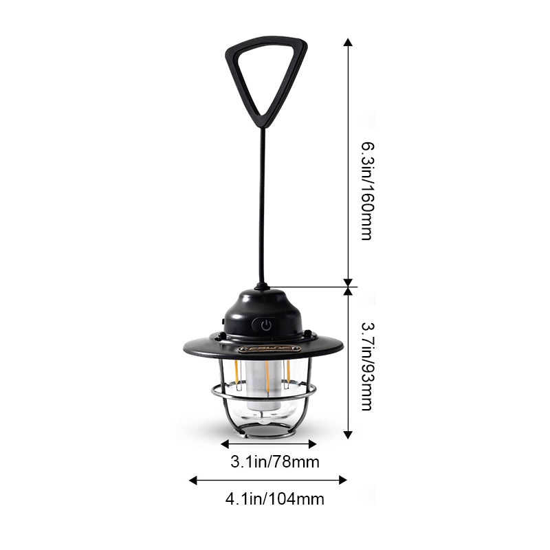 Retro vanntett LED campinglys