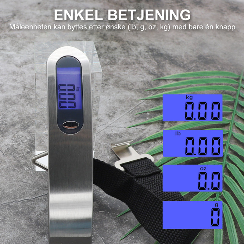 Bærbar elektronisk vekt med krok