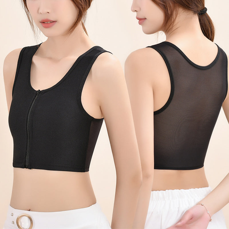 Tynn frontglidelås bustier tank top