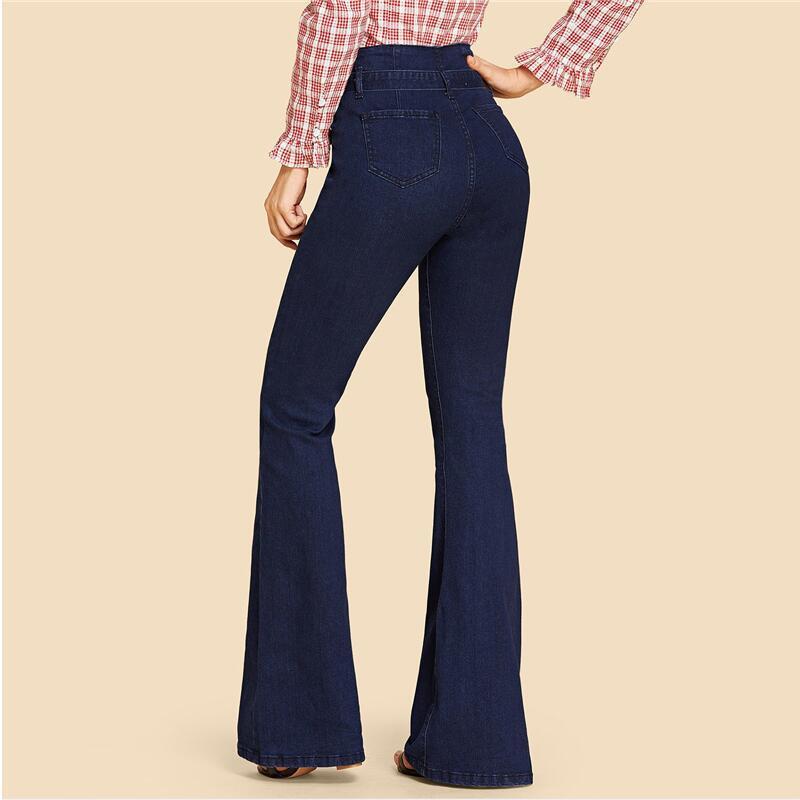 Jeans med høy midje og brede ben