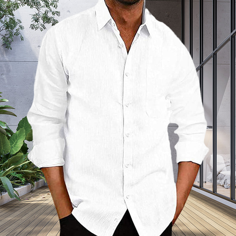 Ensfarget skjorte for menn